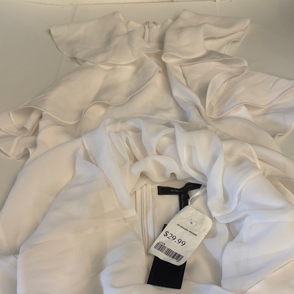 BCBGMaxAzria Ivory Ruffle Shift Dress - Picture 7 of 8